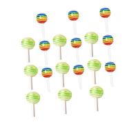 VICASKY 30pcs Mixed Color Resin Nail Art Adornments Lollipop Mini Candy DIY Manicure Decorations Soft Polymer Slices Fingernail Accessories for Nail Art Supplies