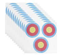 VICASKY 30pcs Portable Archery Paper Targets for Traditional Archery and Recurve Bows, Coated Paper Vertical Triple Spot Target Faces with Layered Scoring Rings, Easy Installation
