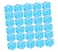 VICASKY 30pcs Transparent Sky Blue Six-sided Game Dice Portable Board Game Accessories for Party Home Bar Entertainment and Math