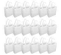 VICASKY 30pcs White Non-woven Fabrics Bags Large Capacity Tote Bags Reusable Grocery Shopping Bags Foldable for Craft and Parties