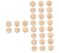 VICASKY 30pcs Wooden Discs Newborn Monthly Photo Prop Pregnancy Growth Journey for Shower Birthday Party Random Style Marker Discs Announcement Birthday Wooden