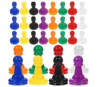 VICASKY 32pcs Colorful Plastic Pawn Chess Pieces for Board Games 8 Colors Red Yellow Blue Green Black White Purple Orange, Party Game Accessories for Family Entertainment and Cognitive