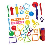 VICASKY 32pcs Educational Plasticine Clay with Square Molds Dough Tools for Childrens Creative Handcraft and Finger Painting Fun
