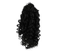 VICASKY 35cm Women Curly Ponytail Elastic Net Hairpiece Black High Temperature Silk Adjustable One Size Fit for Most People Simple Fashionable Elegant Generous Style Suitable for Daily
