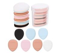 VICASKY 35pcs Finger Powder Puff Set with Individual Storage Case, Hydrophilic Non-latex Mini Makeup Sponges for Evenly Distributing Foundation and Concealer, Reusable Beauty Random Color
