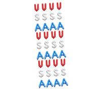 VICASKY 36 pcs Independence Day Aluminium Foil Balloons Metallic Chrome Party Decor for July Celebration and Eye Catching Layout Props for Festival and Photo Backdrop