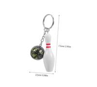 VICASKY 36 Pcs Mini Bowling Design Keychains Small Decorative Hanging Ornaments for Bags Backpacks and Car Keys Lightweight Sports Themed Accessories in Blue Purple Green Red