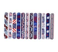 VICASKY 36 pcs PVC Slap Bracelets for Independence Day Party Favors Patriotic Wristbands Bulk Goodie Bag Fillers with Unique Freedom Designs