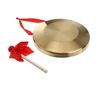 VICASKY 36cm Thickened Copper Opera Gong Set Hammer and Handheld Copper Cymbal Traditional Percussion Instrument Suitable for Opera and Orchestra Performance Random Style