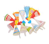 VICASKY 36pcs Mini Birthday Hats Cake Toppers Cute Cone Hats for Shower Dessert Decorations DIY Party Supplies Modern Korean Style Flexible Fun