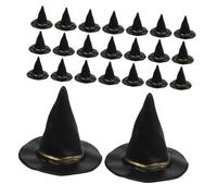 VICASKY 36pcs Miniature Artificial Wizard Hats Mini Doll Hats Miniature Accessories Mini for Dollhouse Witches Party Decoration for DIY Tiny Black