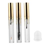 VICASKY 3pcs 4ml Lip Gloss Tube, Mascara Bottle and Empty Eyeliner Cosmetic Container Set with Steel Brush for Travel and Diy Makeup