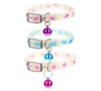VICASKY 3pcs Adjustable Fluorescent Silicone Pet Collars for Cats and Kittens with Cozy Chic Design, for Night Walks and Photo Shoots in Assorted Colours Random Color