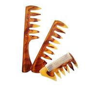 VICASKY 3pcs Amber Hair Comb Set for Men - Professional Hairdressing Fork and Massage Combs, Sturdy Hairstyling Tools for Salon and Daily Use