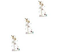 VICASKY 3pcs Animal Growth Chart Wall Sticker Removable Nursery Decal Zoo Theme