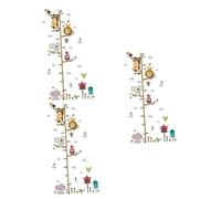 VICASKY 3pcs Animal Height Measurement Wall Decal Wildlife Zoo Pattern Growth Chart Wall Stickers Mural Nursery Stickers for Kindergarten Decoration