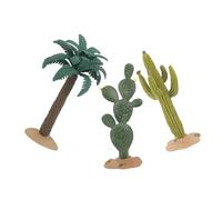 VICASKY 3pcs Artificial Cactus Plants Simulated Succulent Statues for Aquarium and Home Decoration Lifelike Resin Desert Micro Landscape Ornaments Low Maintenance Faux Greenery for Office