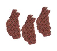 VICASKY 3PCS Artificial Steak Model Realistic Cooked Beef Block Kitchen Meat Decor for Restaurant Display Home Table Ornaments Safe Lifelike Food Prop