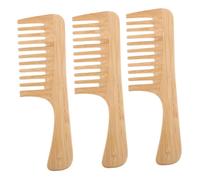 VICASKY 3pcs Bamboo Wide Tooth Combs for Women Large Detangling Paddle Brush for Curly Hair Double-sided Massage Styling Tool Hair Comb for Home and Salon Use