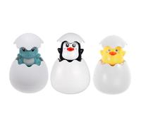 VICASKY 3pcs Bath Spraying Water Floating Egg with Penguin Dinosaur Duck Random Colors Safe Smooth Surface Bathtub Random Color