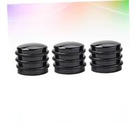 VICASKY 3pcs Black Metal Guitar Volume Control Knobs with Triple O-ring Dome for Electric Guitar and Bass Replacement Control Knobs Cap