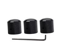 VICASKY 3pcs Black Volume Tone Control Knobs Dome Hole for Electric Bass Guitar Parts Accessories