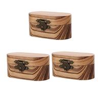 VICASKY 3pcs Box Mandolin Pick Holder Ukuleles Guitar Organizer Thumb Holder Wooden Storage