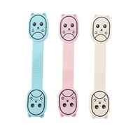 VICASKY 3pcs Cabinet Locks Boy Girl Protective Latch for Cabinets and Easy Installation Safety Strap for Boy Girl No Residue Suitable for Refrigerators and Toilets White Blue Pink