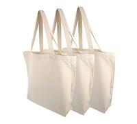 VICASKY 3Pcs Canvas Grocery Bags Large Capacity Reusable Tote Bags for Shopping Casual Pouch Storage Design for Easy Carrying