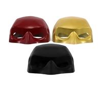 VICASKY 3Pcs Cat Masks for Pets Festival Costume, Cartoon Half Face Cosplay Mask Set in Black, Red, and Gold for Holiday Parties and Halloween