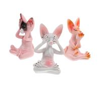 VICASKY 3pcs Cat Ornaments Home Decor Modern Yoga Decorations Office Sculpture Funny Statue