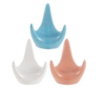 VICASKY 3pcs Ceramic Ocarina Stand for 6-hole and 12-hole Instruments, Triangle Shape Holder for Flute and Harmonica, Chic Display and Organizing Support for Desk and Teaching