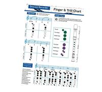 VICASKY 3pcs Coated Flute Chord Chart for Beginners Practicing Guide Chord Diagrams for Bass Flute and Clarinet Players Portable Music Learning Tool