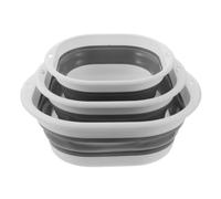 VICASKY 3pcs Collapsible Portable Wash Basin for Camping Outdoor Plastic | Easy to Clean, Multi Purpose Design, Travel Use, Space Saving Folding Sink, Plastic Build