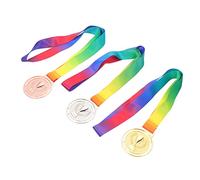 VICASKY 3pcs Competition Medals Gold Silver Bronze Hanging Awards for Sports Events Trophies Comfortable Ribbon Durable Design for Winners for Festivals Talent Shows