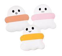 VICASKY 3pcs Cotton Candy Makeup Sponge Puff Set, Mini Powder Puff for Wet and Dry Use, Breathable Soft Facial Foundation Applicators in Pink, Nude, Yellow for Daily Beauty Tools