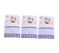 VICASKY 3pcs Cotton Jacquard Pattern Cartoon Boy Girl Small Face Towel Bath Towels Boys and Girls Towel for Boy Girl Bath Washcloth for Newborn Face Cloth Cotton for Newborn Cartoon Cute