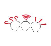 VICASKY 3pcs Creative Symbol Themed Party Headbands with Elastic Fit Lightweight Funny Question Mark Design Hair Accessories for Halloween Christmas Cosplay Photo Props