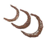 VICASKY 3pcs Crescent Moon Grapevine Wreaths Natural Rattan Twig Craft Supplies for DIY Floral Garland Wedding Holiday Wall Hanging Decoration