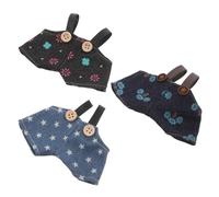 VICASKY 3pcs Cute Doll Overalls for Plush Bears Denim Style Striped Pants with Wear Straps Soft Cloth Fabric Dress-up Clothes for Stuffed Animals Creative Play Accessories