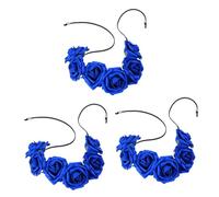 VICASKY 3pcs Dark Floral Headband Hair Wreath Bridal Headpiece Crown String for Wedding Party Festival Elegant Hair Flowers for Women Accessories Wedding Guest Occasion