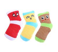 VICASKY 3pcs Dog Chew Toys Bite-resistant Squeaky Sock Design for Reducing Boredom Bad Behaviors for Dog Breeds Puppies Lightweight Dental Health
