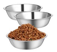 VICASKY 3Pcs Durable Stainless Steel Cat Bowls Easy to Clean Feeding Dishes for Cats and Dogs for Dry Food and Water Efficient Design Reduces Spills for Indoor Use