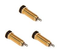 VICASKY 3pcs Electric Guitar Bass Flush Mount Metal Jack Socket Output Plug Jack Cable Mount Socket