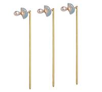 VICASKY 3pcs Elegant Hair Bun Stick Burnt Blue Hairpins for Women Metal Hair Stick Pin Accessories for Buns Style Pins