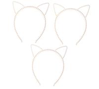 VICASKY 3pcs Elegant Resin Pearl Ear Shape Hair Clips for Women Fashion Hair Hoops in Beige Unique Bow Design for Daily Wear Parties