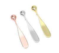 VICASKY 3pcs Eye Cream Massage Stick Cosmetic Scoop Zinc Alloy Metal Applicator with Gold Silver Finish for Reducing Puffiness and Reaching Grooves, for Women Facial Care