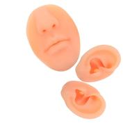 VICASKY 3pcs Flexible Silicone Ear Mold Set for Piercing Practice and Jewelry Display Realistic Body Part Models for Acupuncture Teaching Skin-friendly Reusable Fake Ears