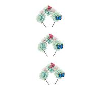 VICASKY 3pcs Floral Headband Halloween Butterfly Headpiece Simulation Flower Hair Decoration for Women Gothic Accessories