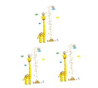 VICASKY 3pcs Giraffe Growth Chart DIY Wall Sticker Giraffe Height Chart Adhesive Cartoon Wallpaper for Kindergarten Bedroom Living Home Decor